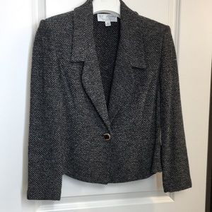 St. John 6  Black Knit Lite Jacket Black Gray